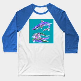 swamp and the sea, the shark and the gator ecopop Baseball T-Shirt